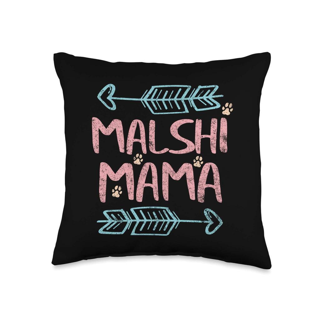 9114 Malshi Mama Shirt Mal-Shi Lover Owner Malt-Tzu Dog Mom Throw Pillow